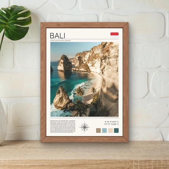 Bali Print Bali Wall Art Bali Beach Poster Bali Travel Print Diamon Beach Nusa Penida Art Bali Indonesia Artwork Tropical Beach Print