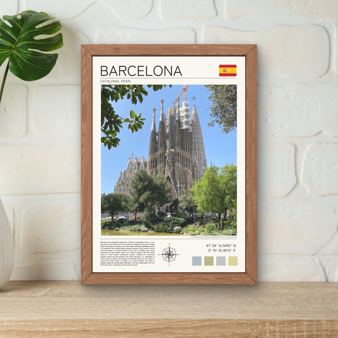 Barcelona Spain Sagrada Familia Cathedral Gaudi Travel Poster