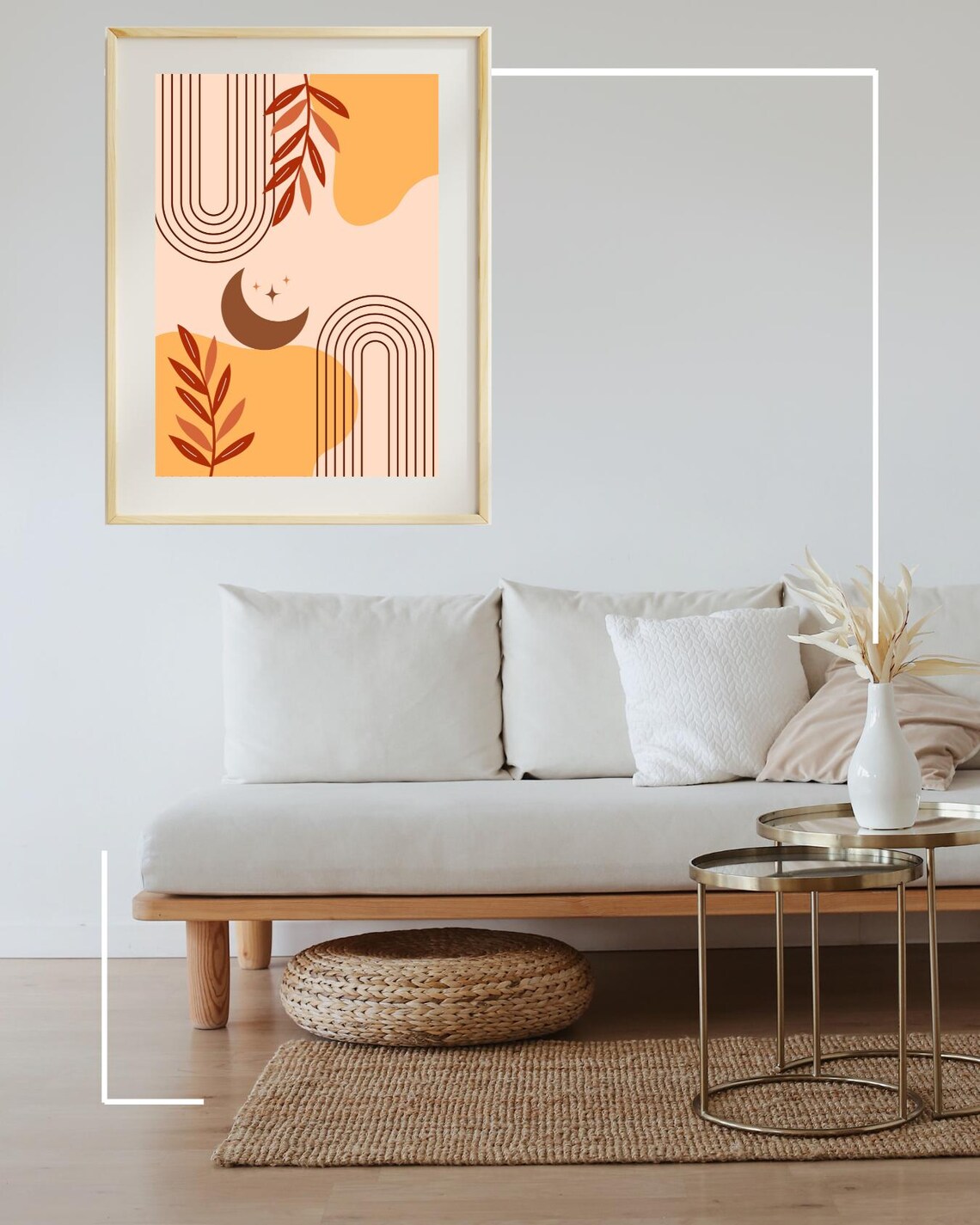 Oriental Moon Minimalist Abstract Art Print - Image 2