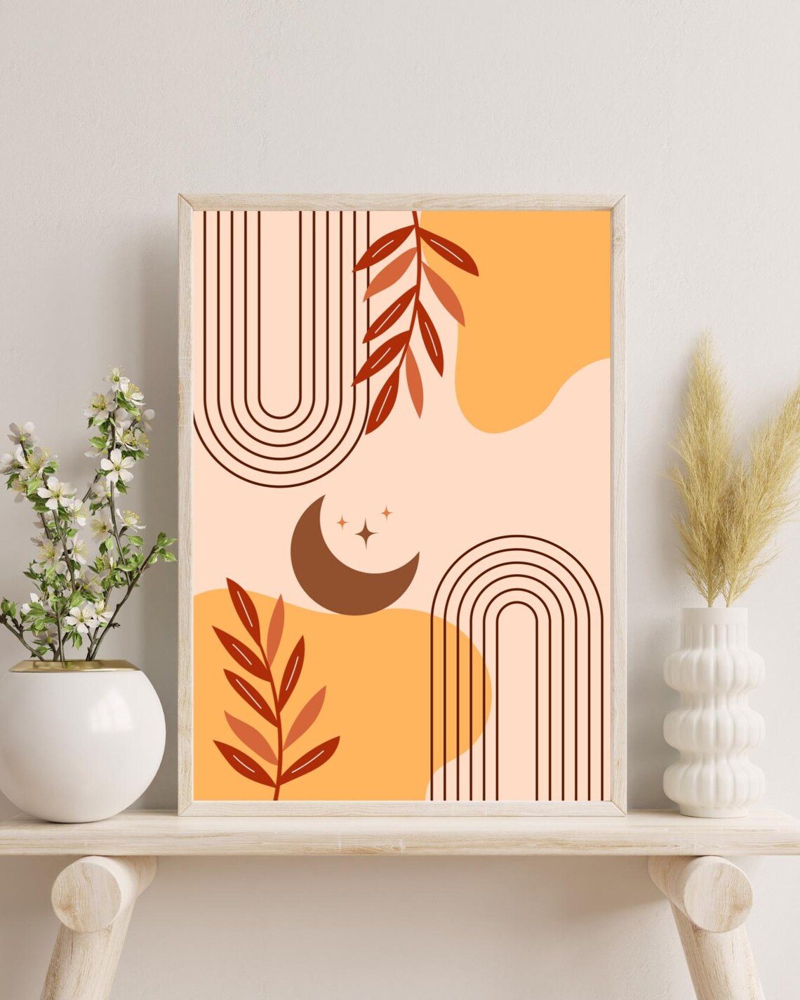 Oriental Moon Minimalist Abstract Art Print - Image 5