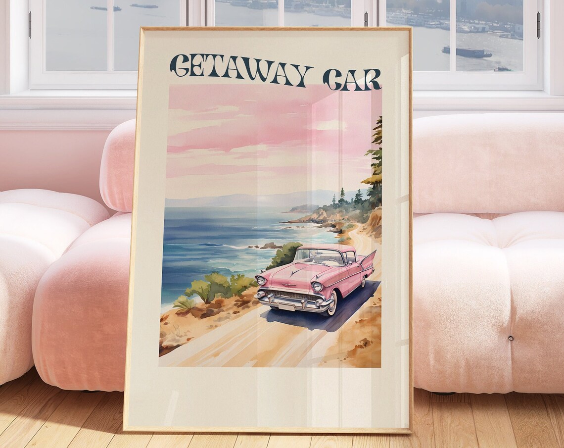 Getaway Car Music Wall Art, Modern Decor Print