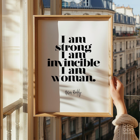 I Am Woman Quote Poster, Feminist Wall Art