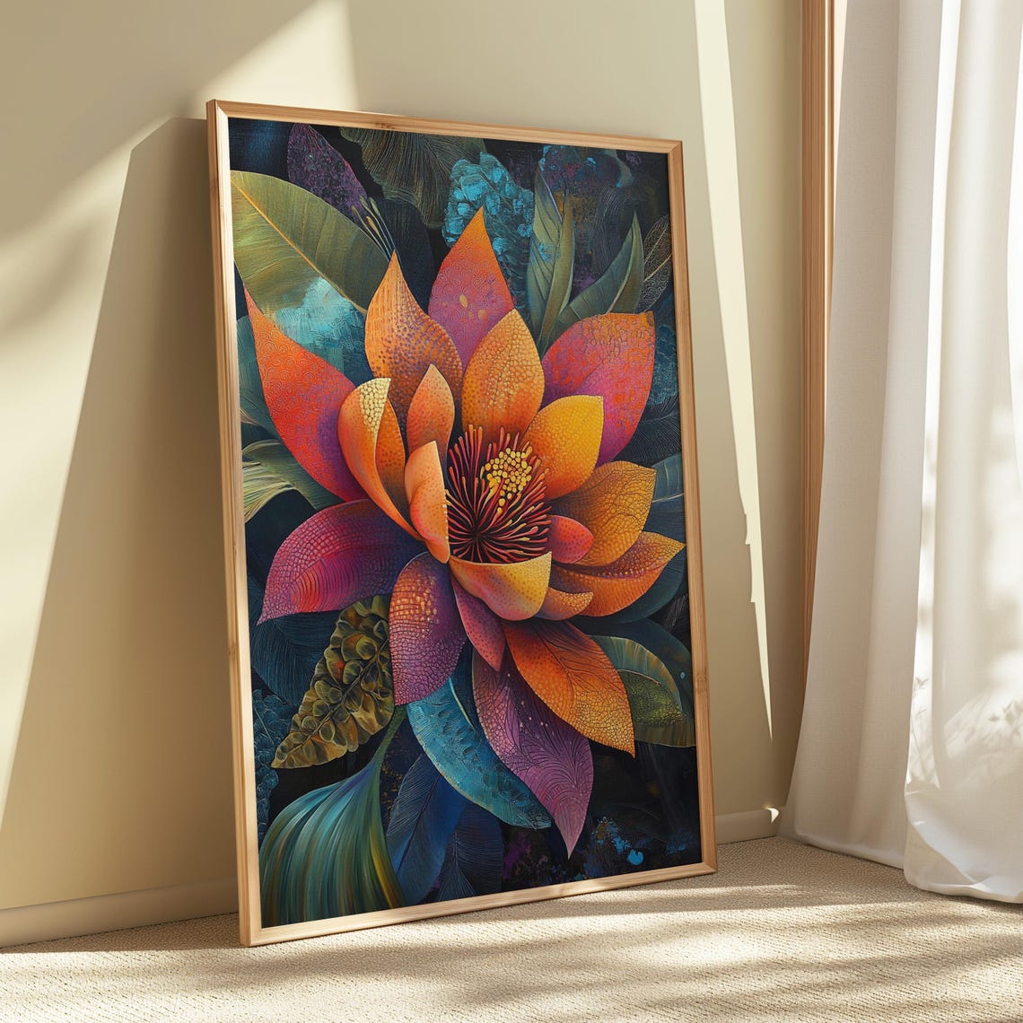 Lush Tropical Flower Bloom Dark Botanical Jungle Floral Art Poster - Image 5