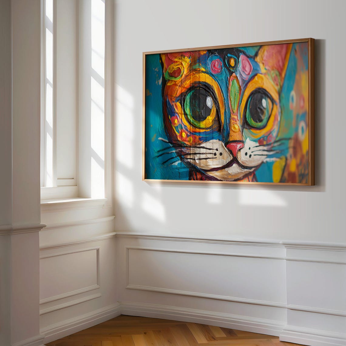 Cat Portrait Painting, Mexican Wall Art - Image 3