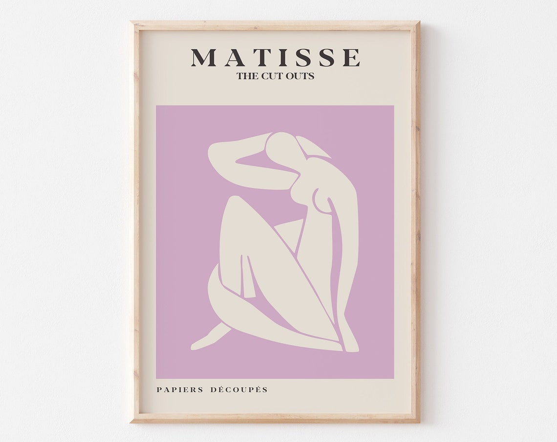 Matisse Inspired Art Modern Lilac Cut Outs Matisse Inspired Prints Henri Matisse A5 A4 A3 A2 Gallery Wall Home Decor Cut Outs