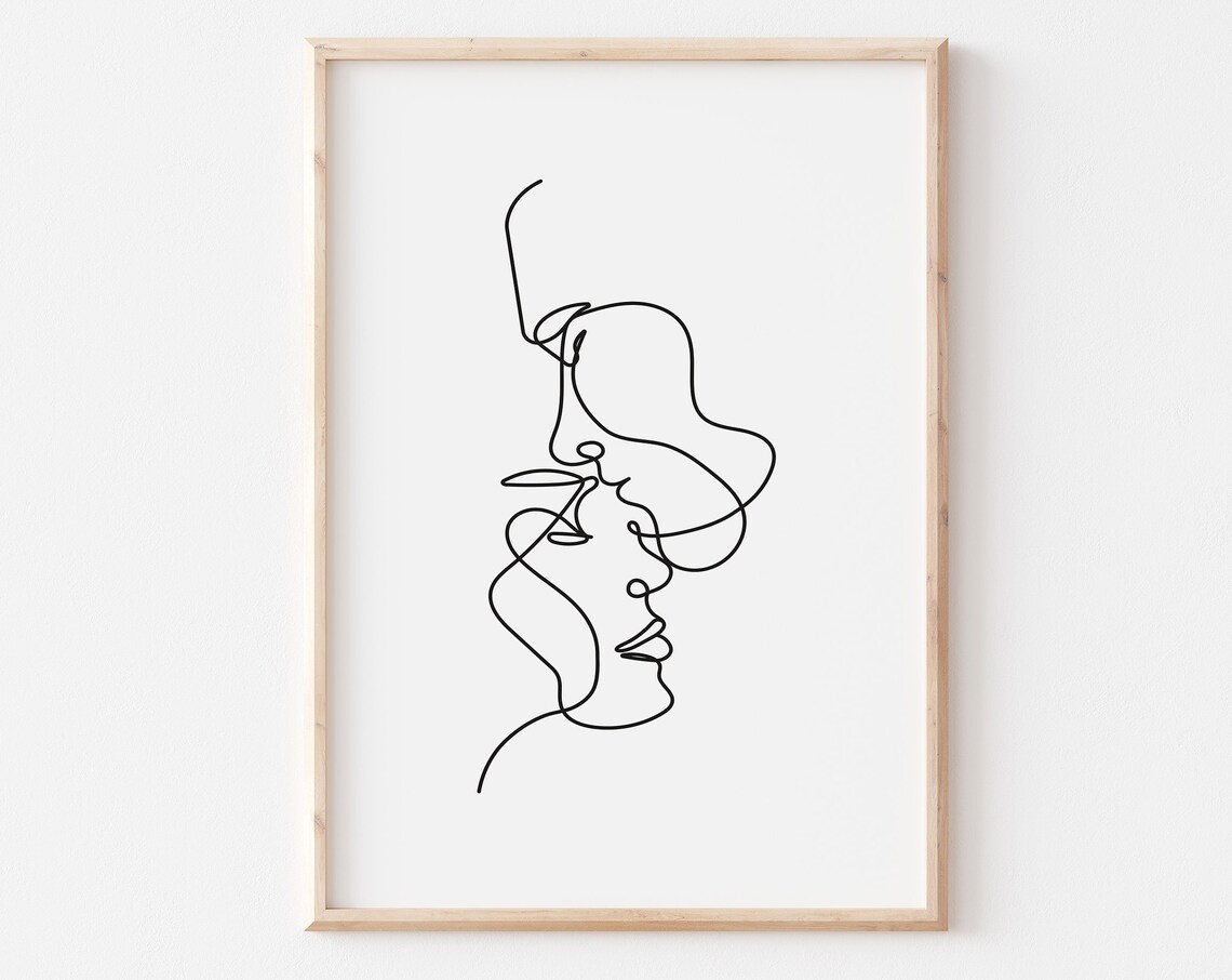 One Line Face Drawing Minimalist Woman Profile Modern Art Poster - Image 3