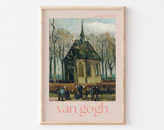 Van Gogh Poster Van Gogh Print Van Gogh Wall Art Van Gogh Picture Modern Van Gogh Print Vintage Van Gogh Art Congregation