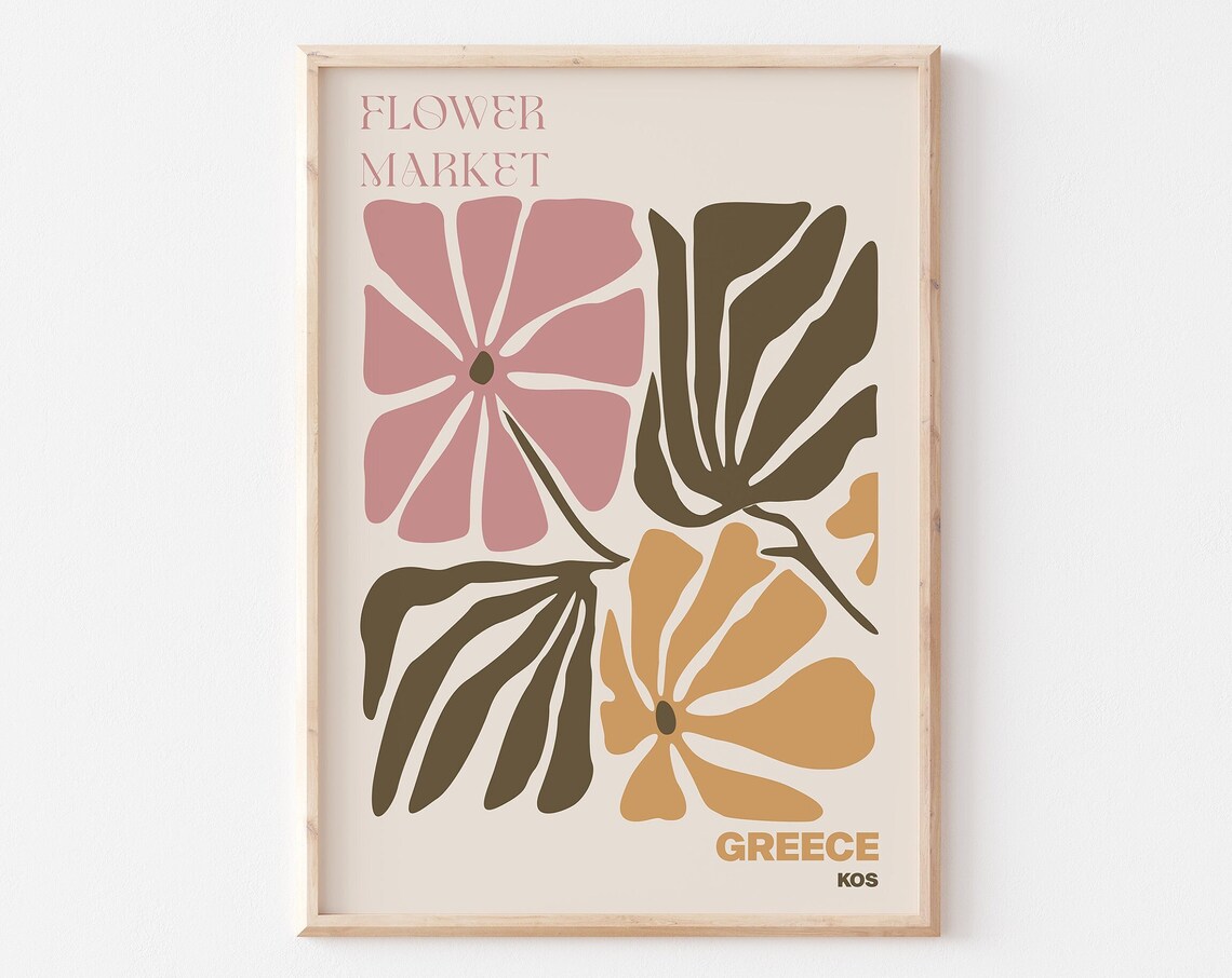 Flower Market Greece Kos Tropical Blossoms Bold Modern Poster