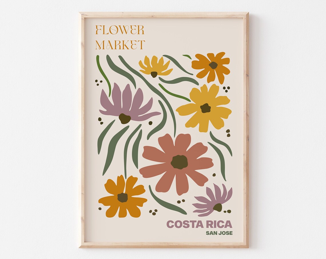 San Jose Costa Rica Flower Market Golden Daisy Wildflower Poster