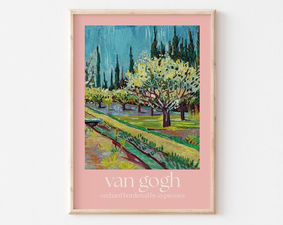 Van Gogh Poster Van Gogh Print Van Gogh Wall Art Van Gogh Picture Modern Van Gogh Print Vintage Van Gogh Art Orchard By Cypresses