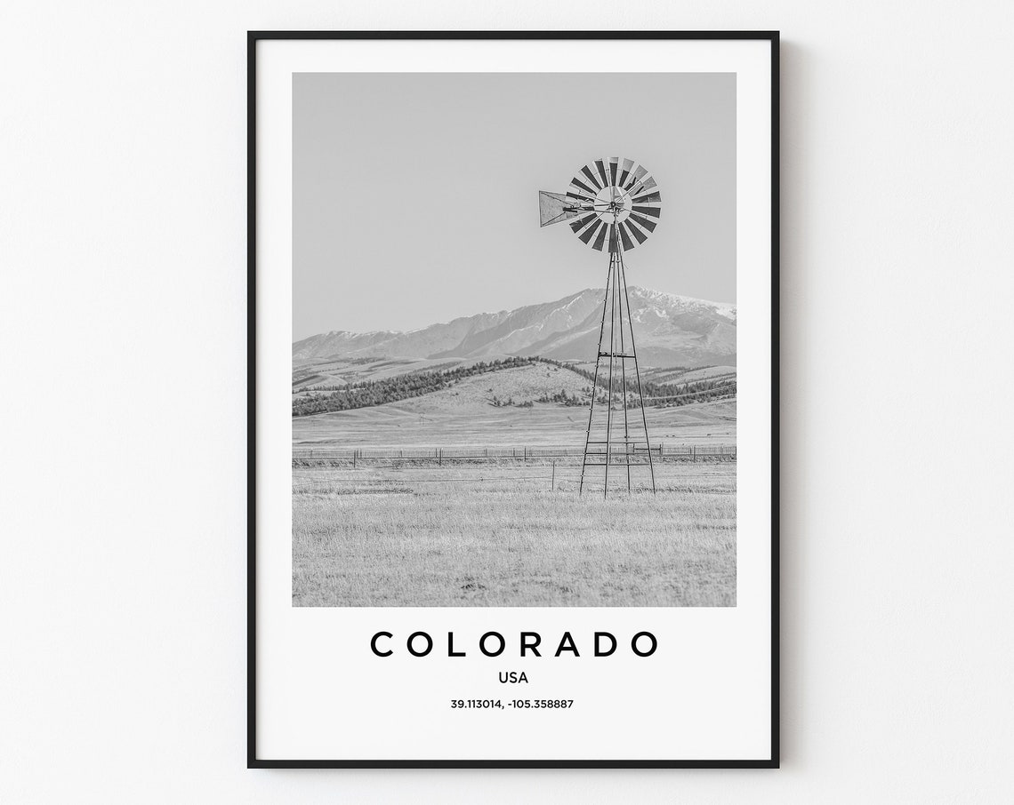 Colorado Travel Poster Colorado Print Colorado Photo Print Black And White Photography Monochrome Travel Photography America Travel