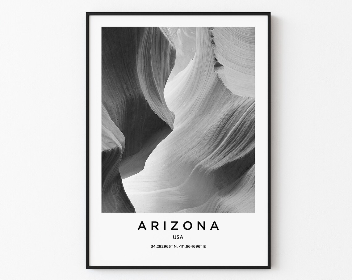 Arizona USA Slot Canyon Swirling Rock Walls Photo Art Poster