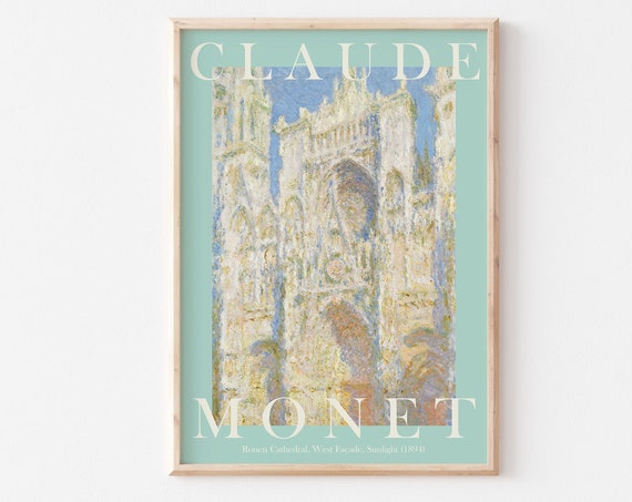 Monet Poster Claude Monet Print Monet Wall Art Monet Picture Modern Monet Print Vintage Monet Art Monet Rouen Cathedral