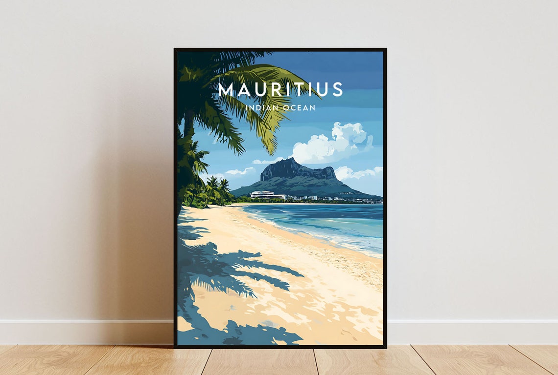 Mauritius Travel Print Indian Ocean Mauritius Poster Africa Poster Travel Wall Art Africa Print Poster Africa Mauritius Island
