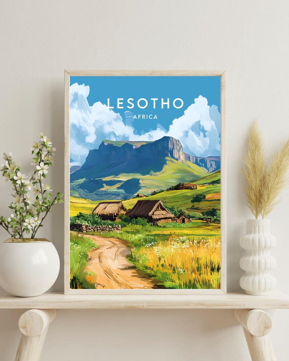 Lesotho Travel Poster, Africa Wall Art Print - Image 4