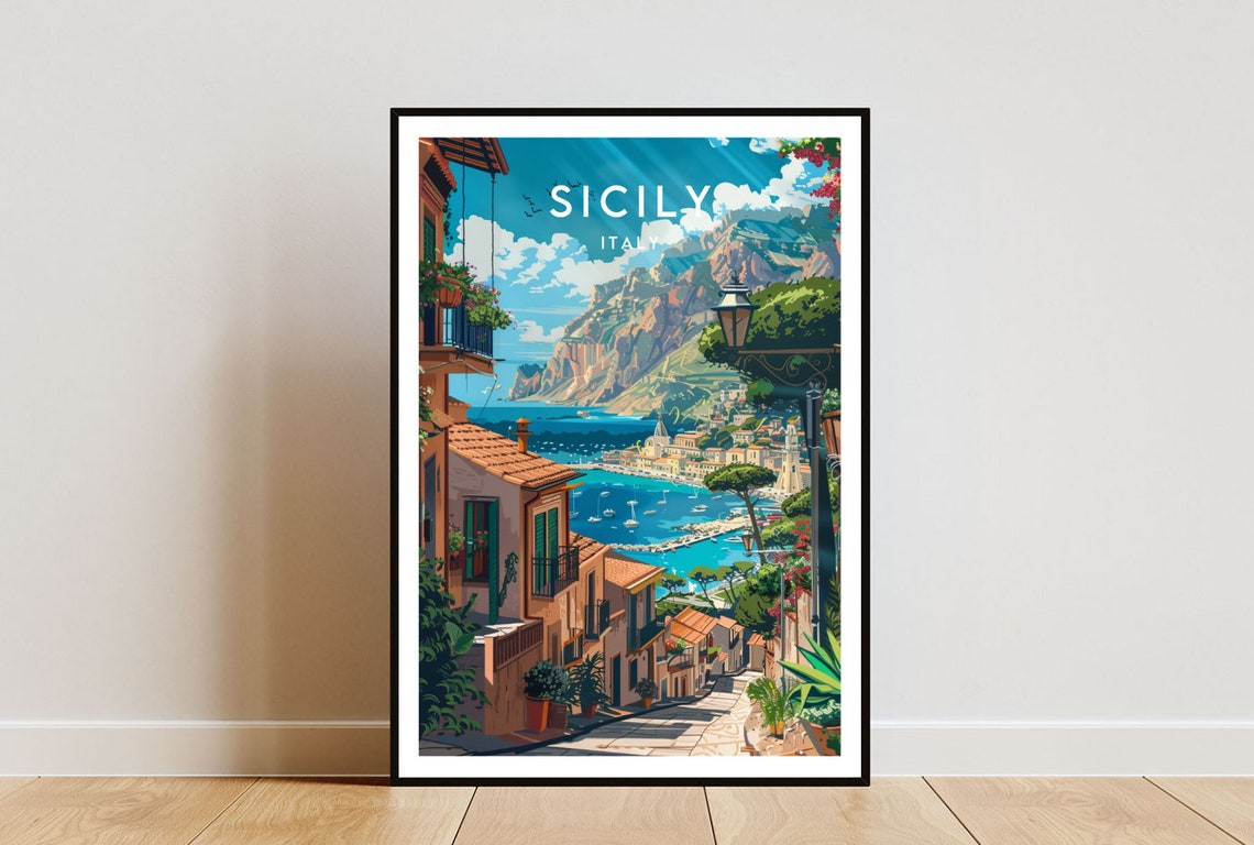 Sicily Travel Print Italy Sicily Poster Italy Poster Travel Wall Art Italy Print Poster Italy Europe Sicily Italy Wall Art