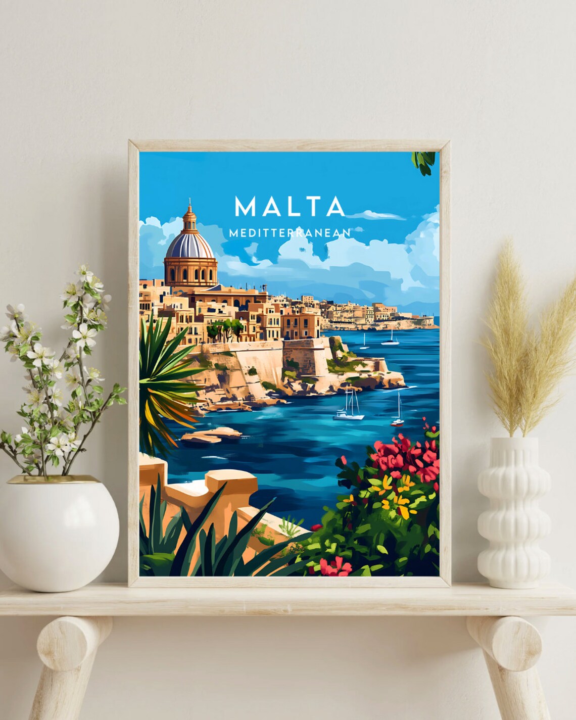 Malta Travel Poster, Valletta Europe Wall Art - Image 4