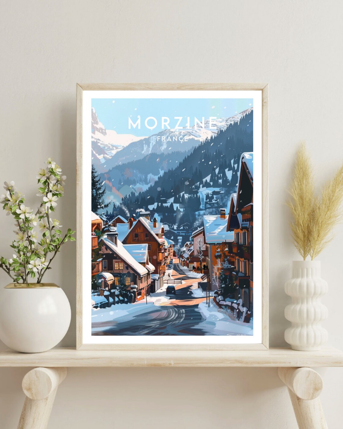 Morzine Travel Poster, France Skiing Wall Art - Image 4