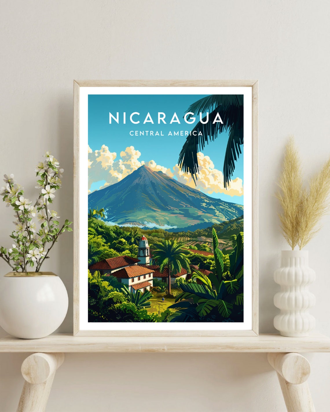Nicaragua Travel Print Central America Nicaragua Poster Central America Poster Travel Wall Art Nicaragua Print Nicaragua - Image 4