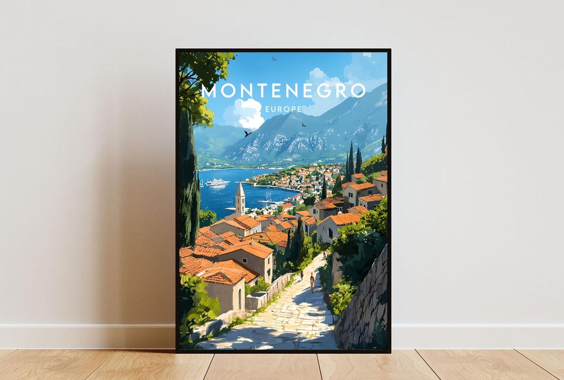 Montenegro Travel Print Europe Europe Poster Montenegro Poster Travel Wall Art Montenegro Print Montenegro Europe Podgorica Poster
