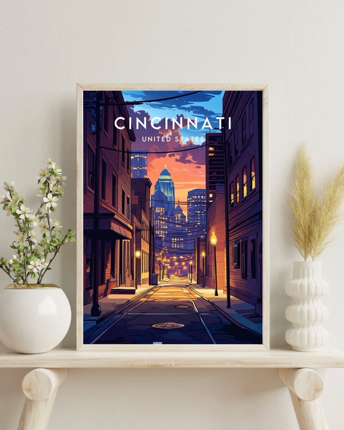 Cincinnati Travel Print United States Cincinnati Poster America Poster Travel Wall Art America Print America Cincinnati Usa Ohio - Image 4