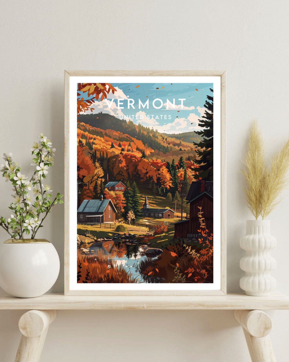 Vermont Travel Poster, United States Wall Art Print - Image 4