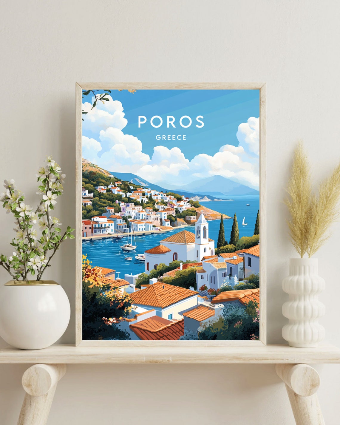 Poros Travel Print Greece Poros Poster Greece Poster Travel Wall Art Greece Print Poster Greece Europe Poros Print Greek Islands - Image 4