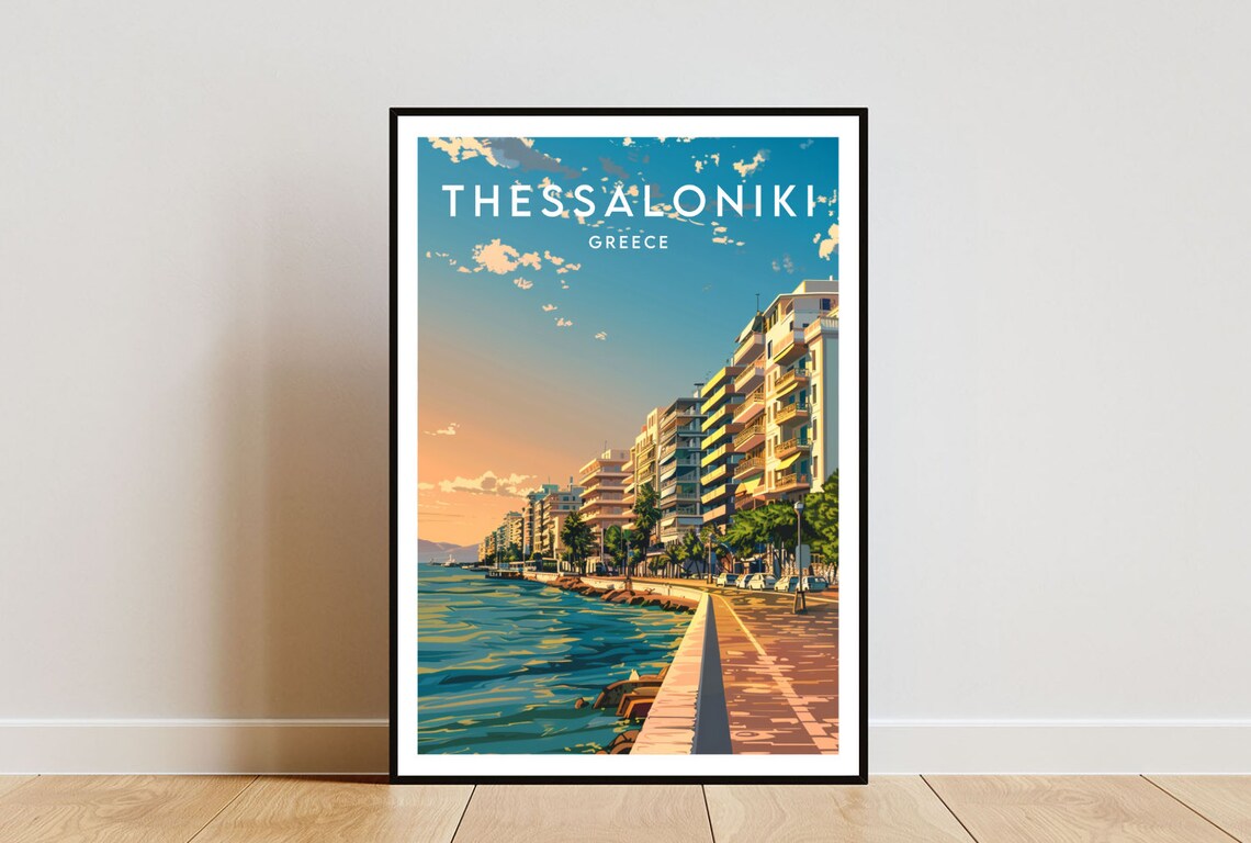 Thessaloniki Travel Poster, Greece Europe