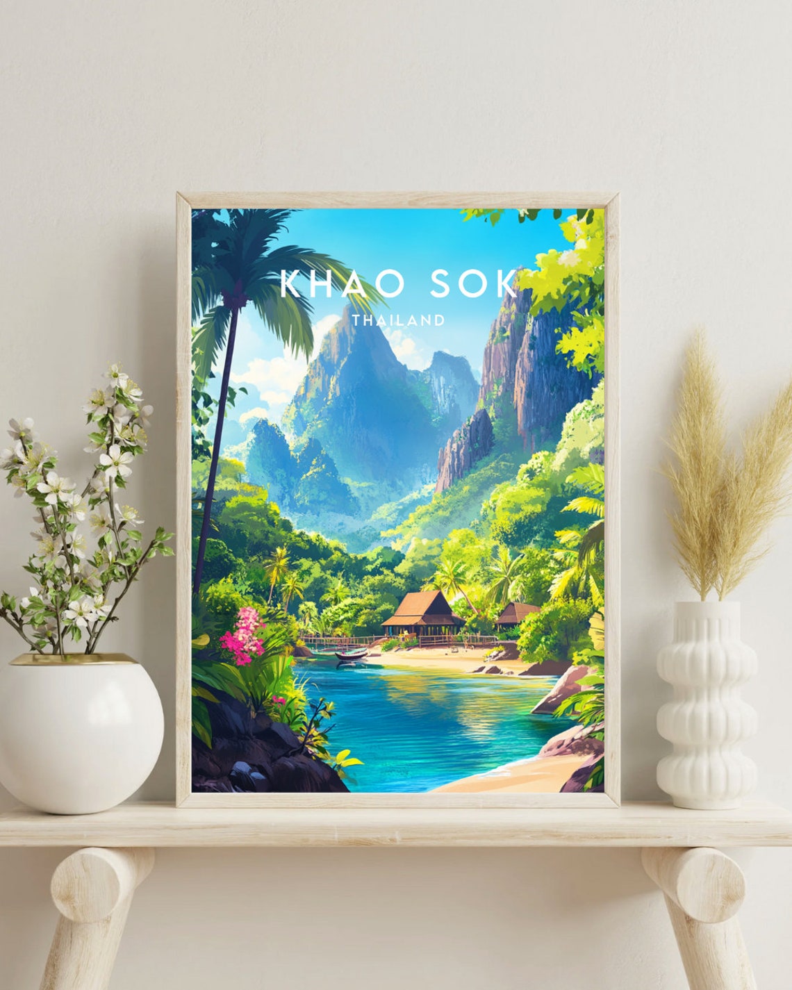 Khao Sok Thailand Limestone Cliffs Lake Jungle Travel Poster - Image 4