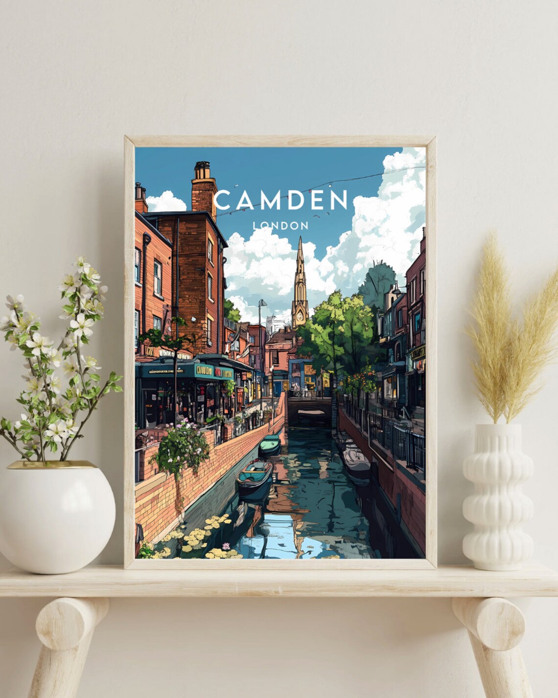 Camden London Canal Boats Brick Street Vintage Travel Art Poster - Image 4