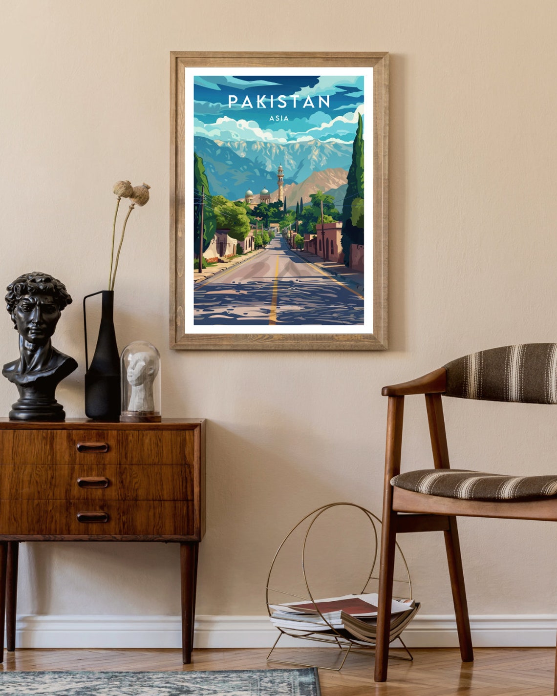 Pakistan Travel Print Pakistan Poster Travel Wall Art Pakistan Print Travel Poster Backpacking Poster Wall Decor Pakistan Wall Art - Image 2
