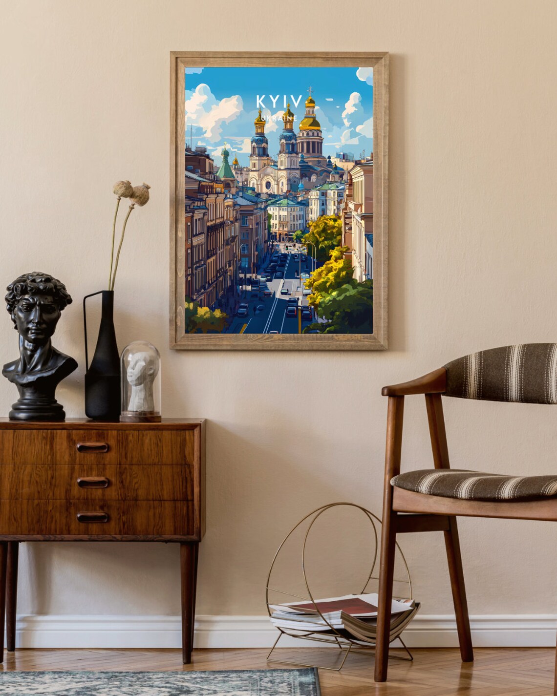 Kyiv Ukraine Golden Dome Cathedral City Street Travel Poster - Image 2