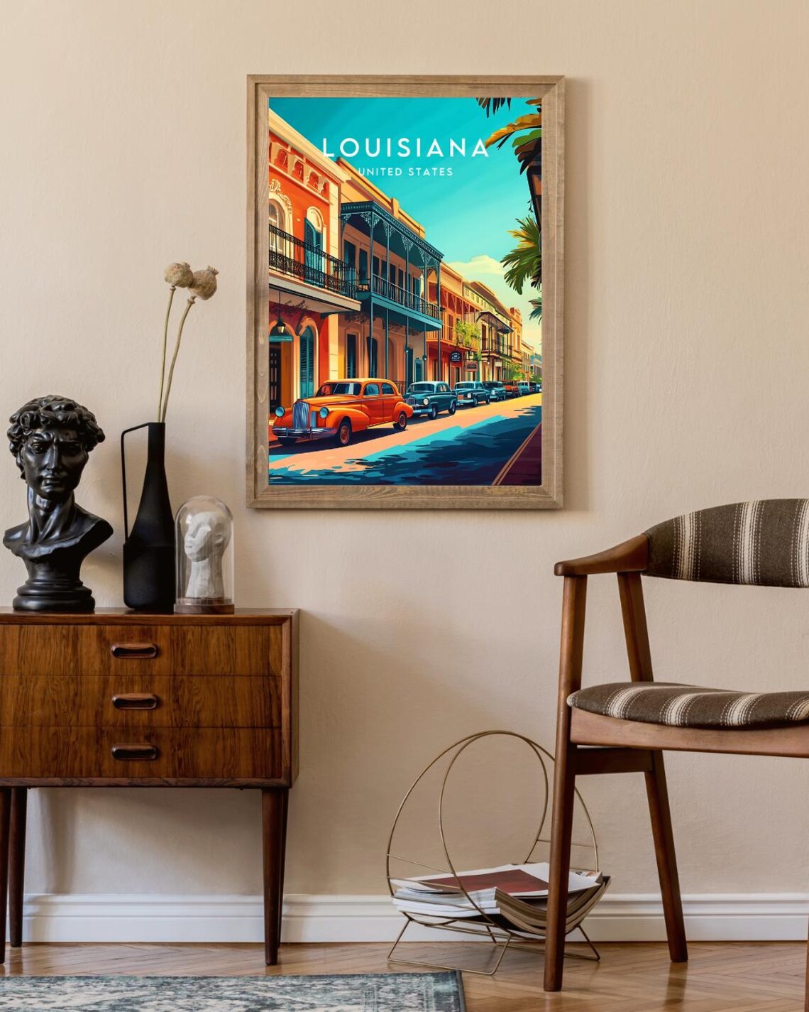 Louisiana United States French Quarter Balcony Vintage Travel Poster - Image 2