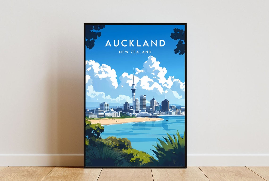 Auckland Travel Print New Zealand Auckland Poster New Zealand Poster Travel Wall Art New Zealand Print New Zealand Auckland Print