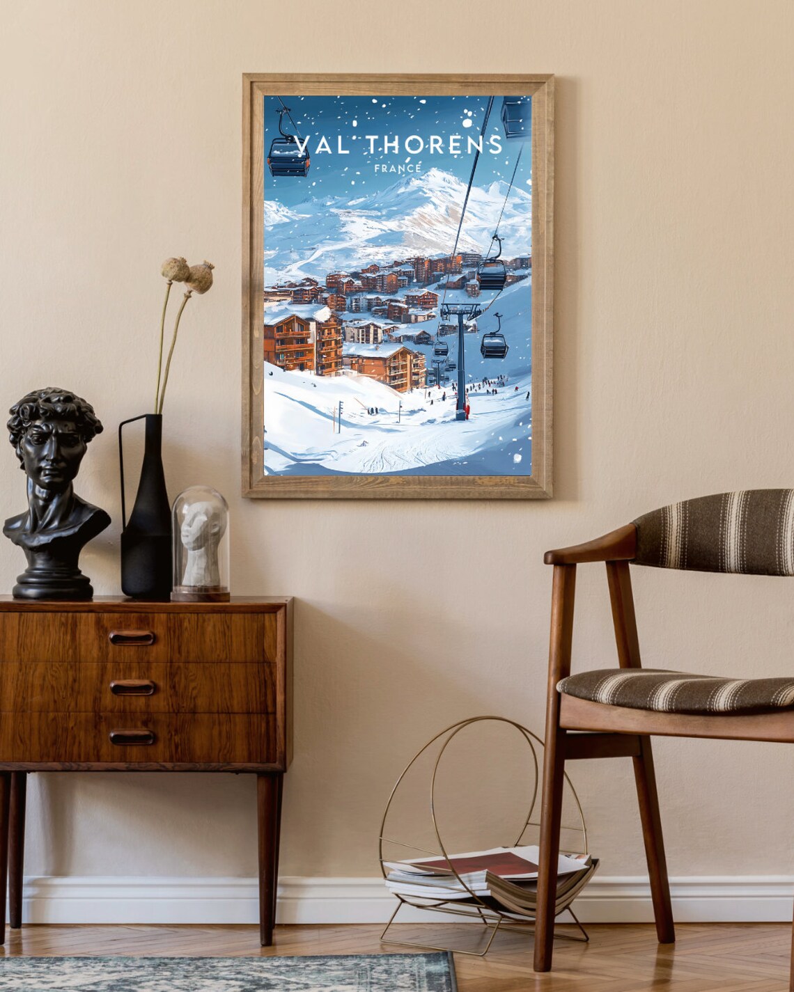 Val Thorens France Ski Resort Gondolas and Peaks Travel Poster - Image 2