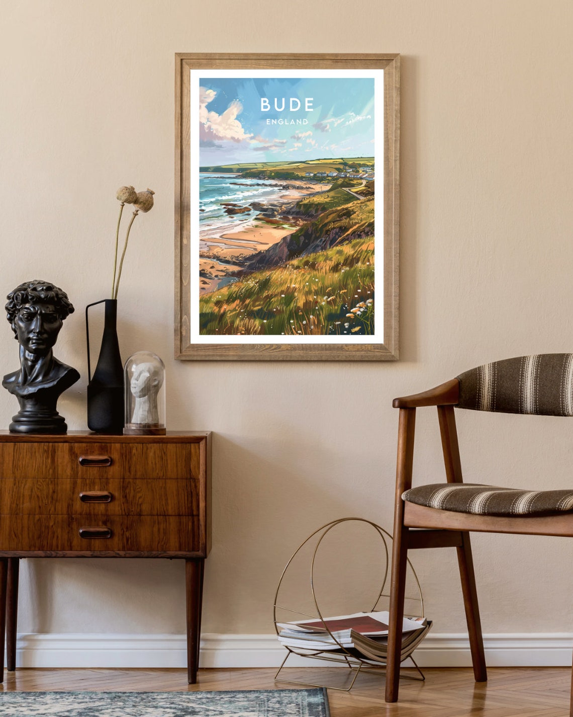 Bude England Rugged Coast Cliffs Sandy Beach Wild Seaside Poster - Image 2