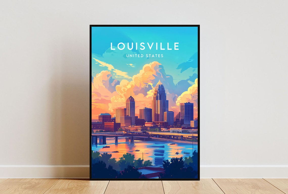 Louisville Travel Print United States Louisville Poster America Poster Travel Wall Art America Print Louisville Usa Kentucky Poster