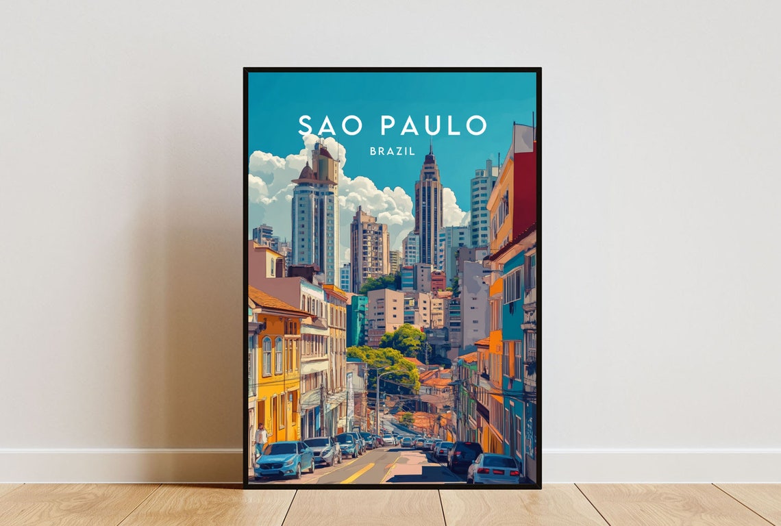 So Paulo Travel Print Brazil So Paulo Poster Brazil Poster Travel Wall Art Brazil Print So Paulo Travel Poster South America