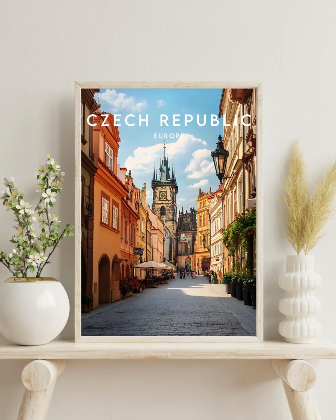 Prague Czech Republic Old Town Street Clock Tower Travel Poster - Image 4