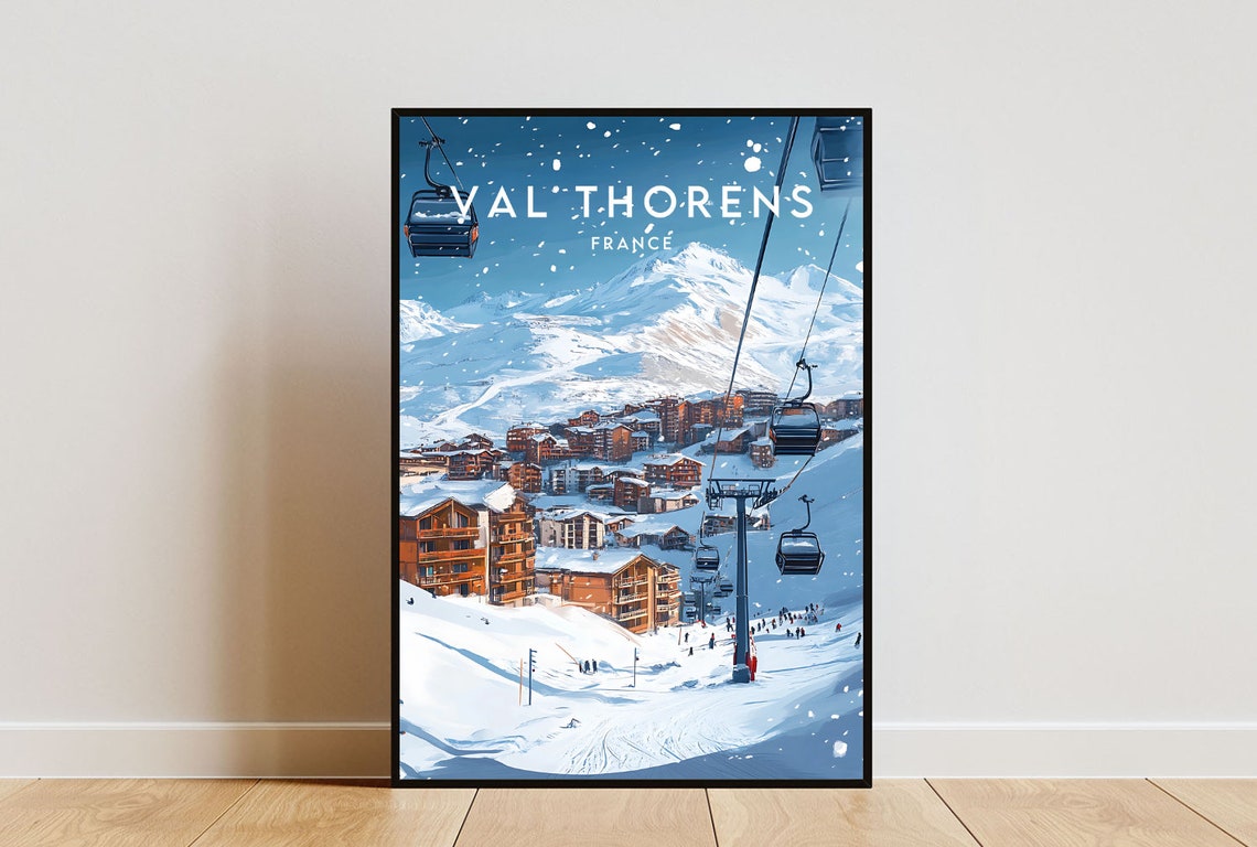 Val Thorens Travel Print France Val Thorens Poster France Poster Travel Wall Art France Print France Europe Val Thorens Wall Art