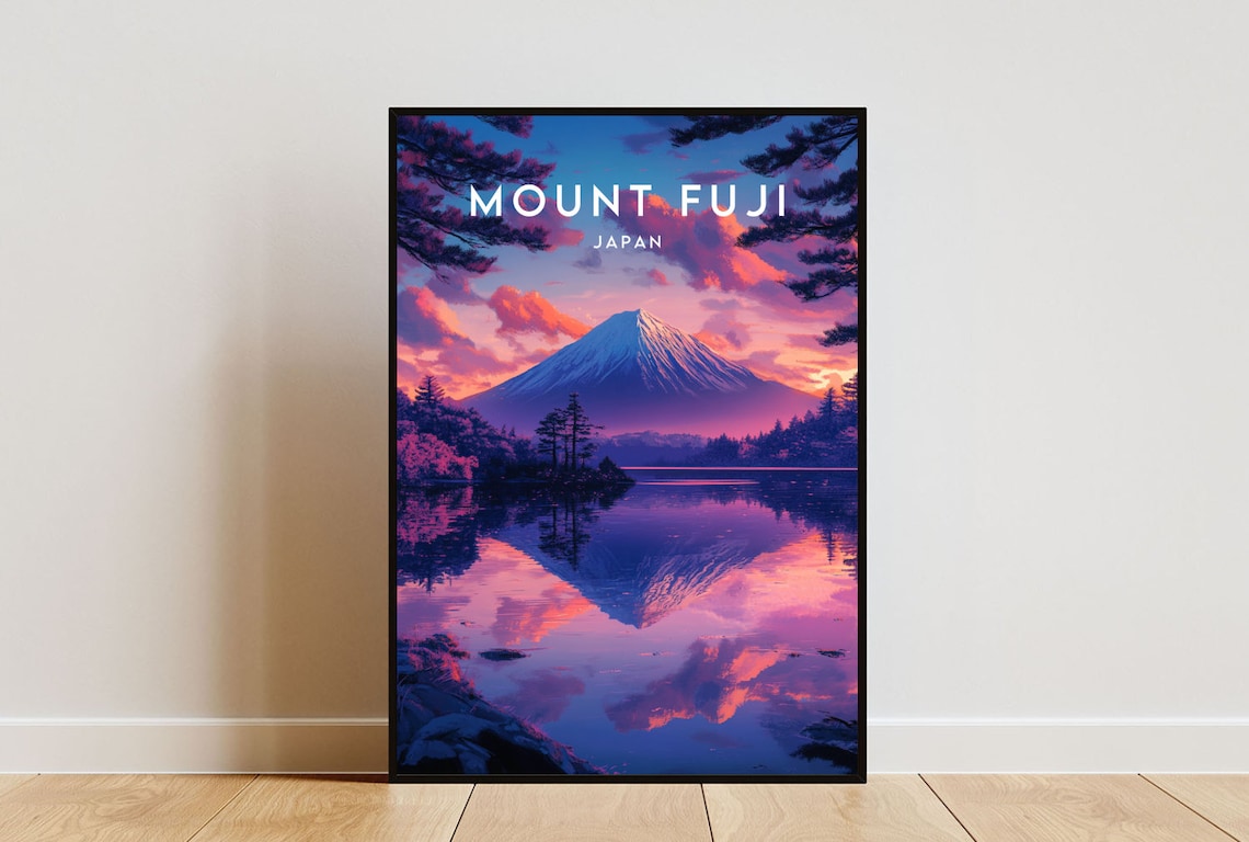 Mount Fuji Travel Poster, Japan Travel Wall Art