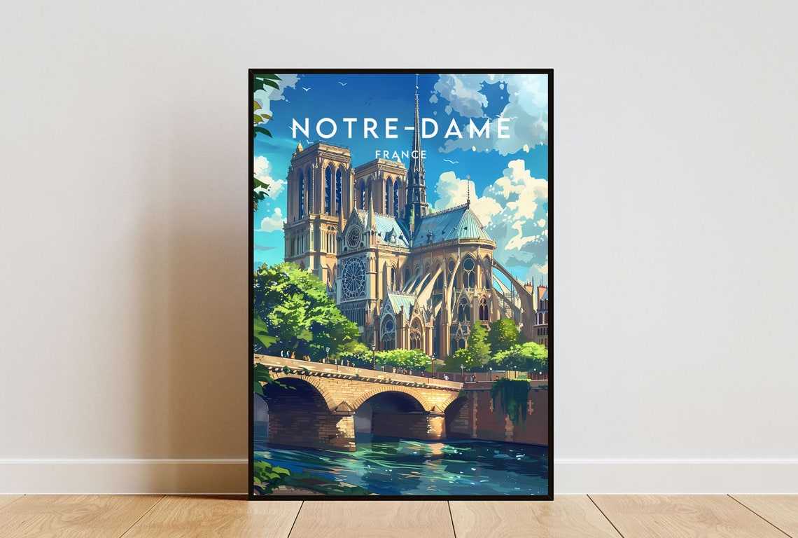 Notre Dame Travel Print France Notre Dame Poster France Poster Travel Wall Art France Print France Art Europe Notre Dame Wall Art