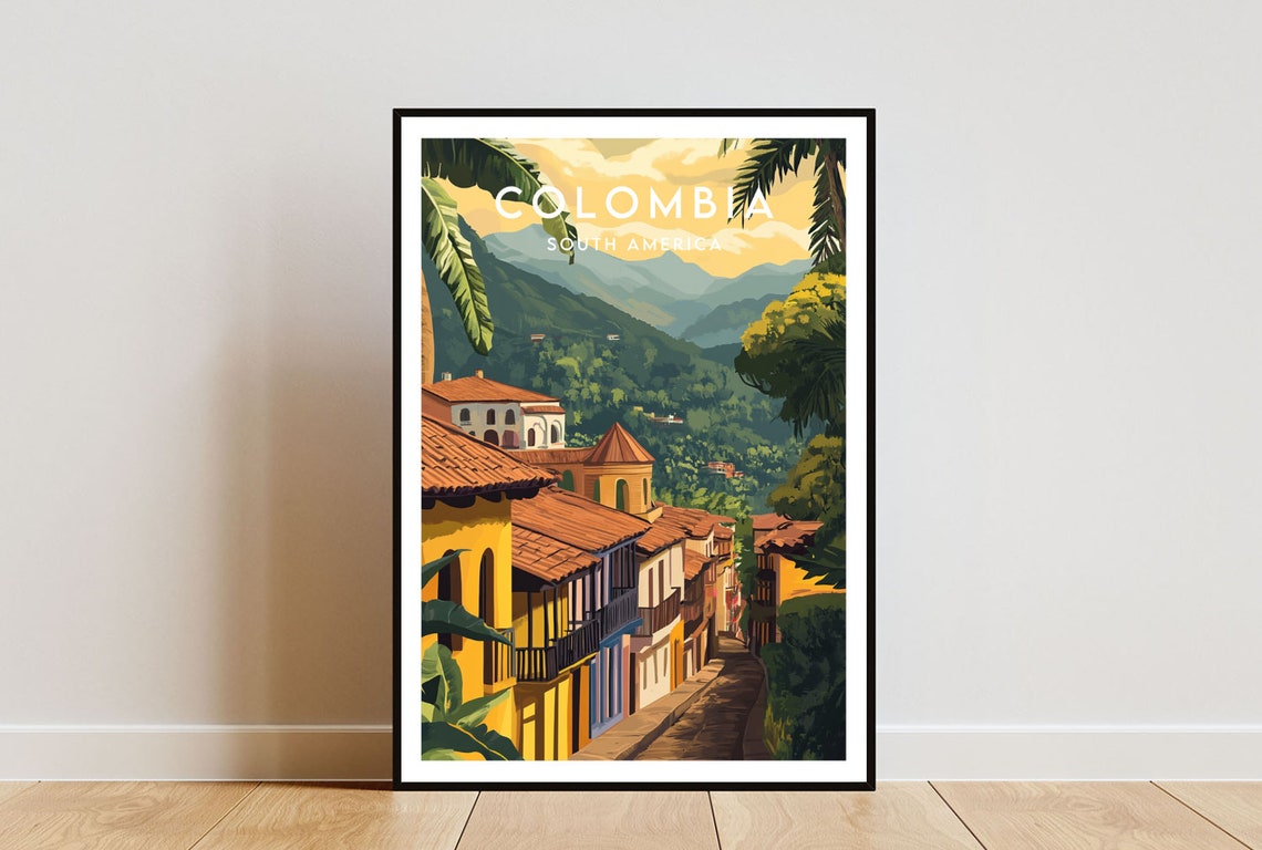 Colombia Travel Print South America Colombia Poster South America Poster Travel Wall Art Colombia Print South America Colombia