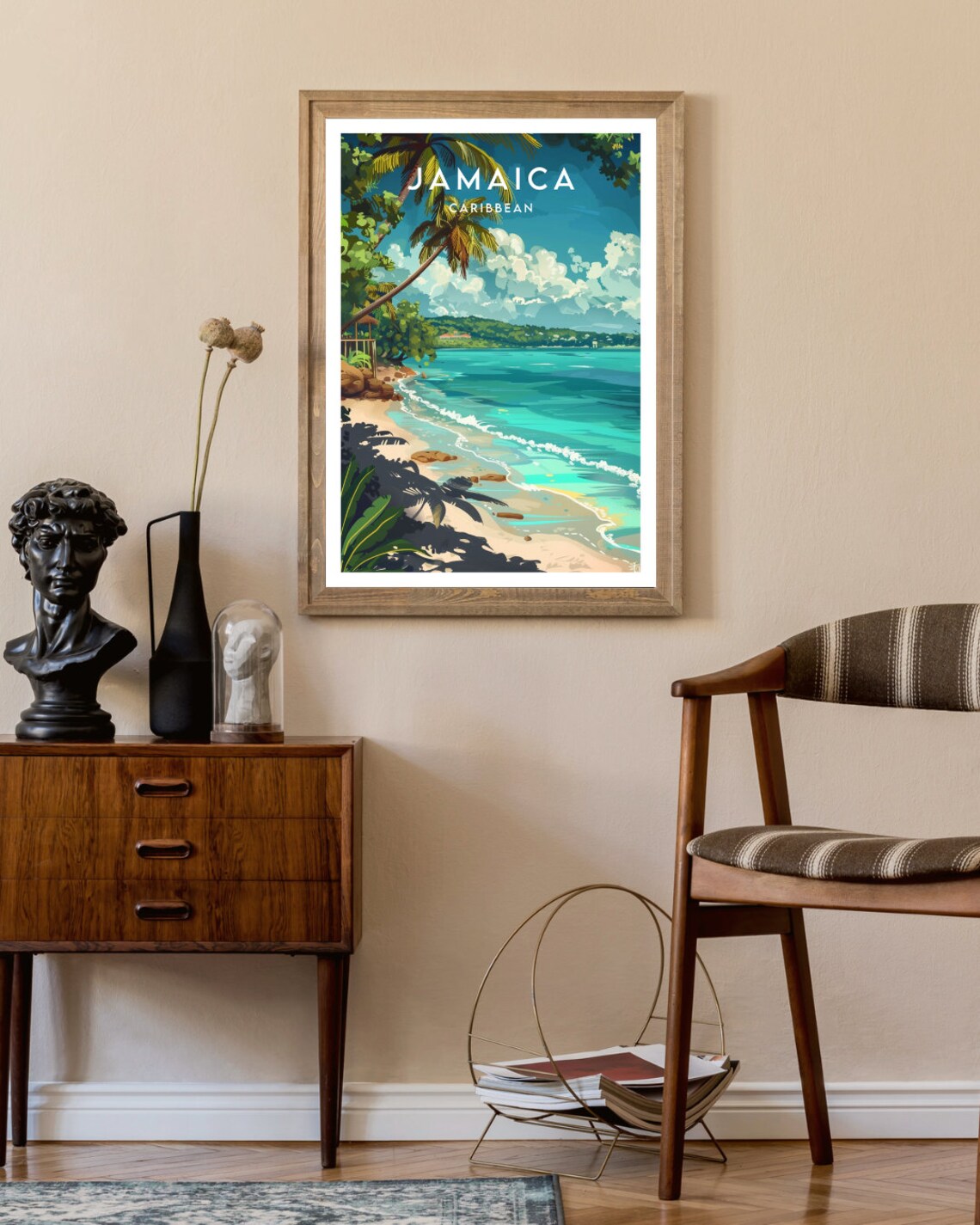 Jamaica Travel Poster, Caribbean Island View - Image 2