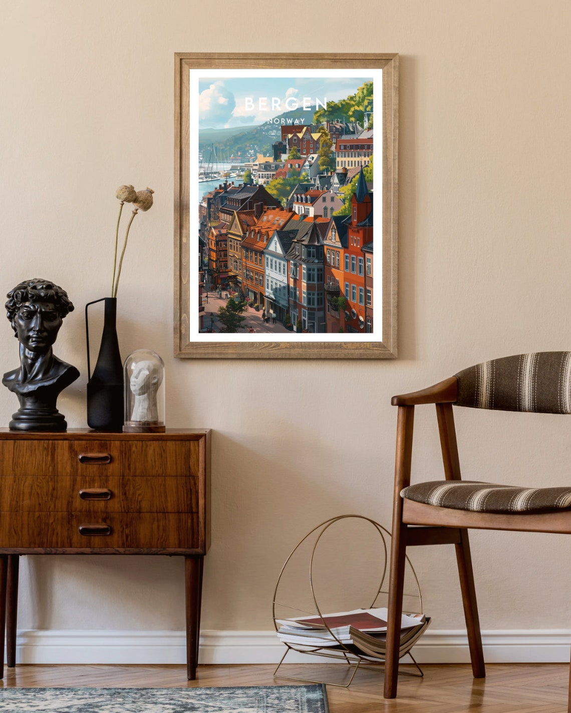 Bergen Travel Print Norway Bergen Poster Norway Poster Travel Wall Art Norway Print Poster Norway Europe Bergen Scandinavia - Image 2