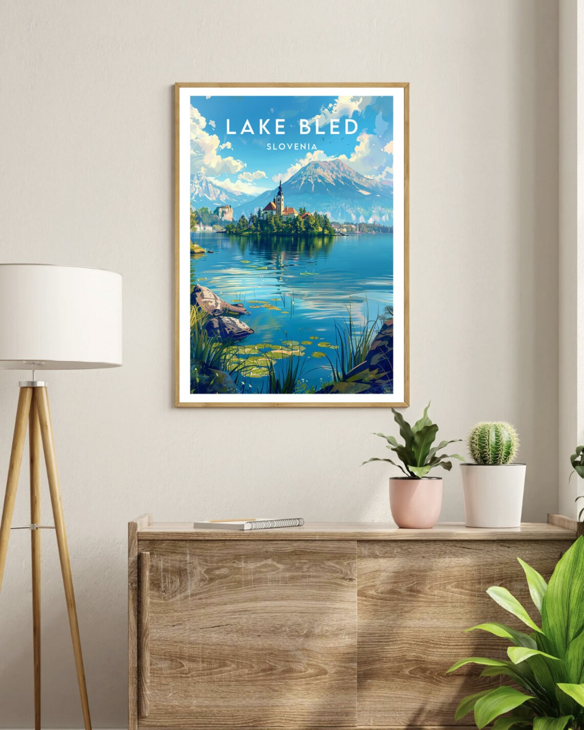 Lake Bled Slovenia Island Church Alpine Lake Mountains Travel Poster - Image 3