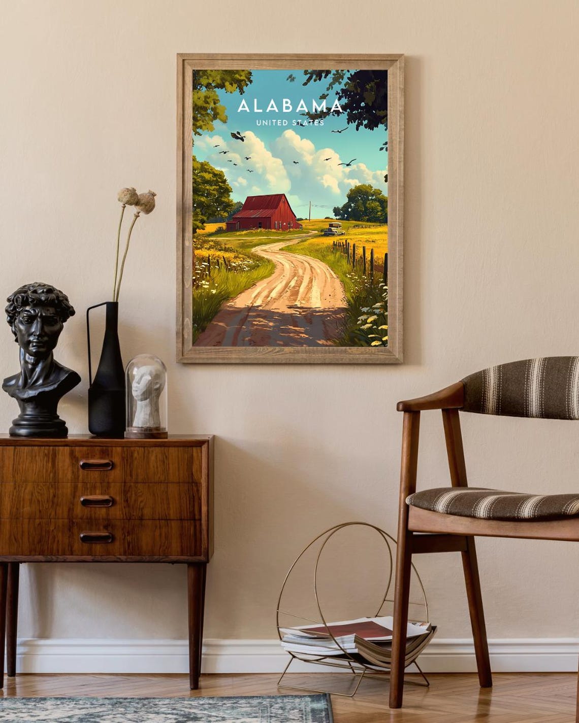 Alabama Travel Print United States Alabama Poster America Poster Travel Wall Art America Print America Alabama Wall Art Usa Poster - Image 2