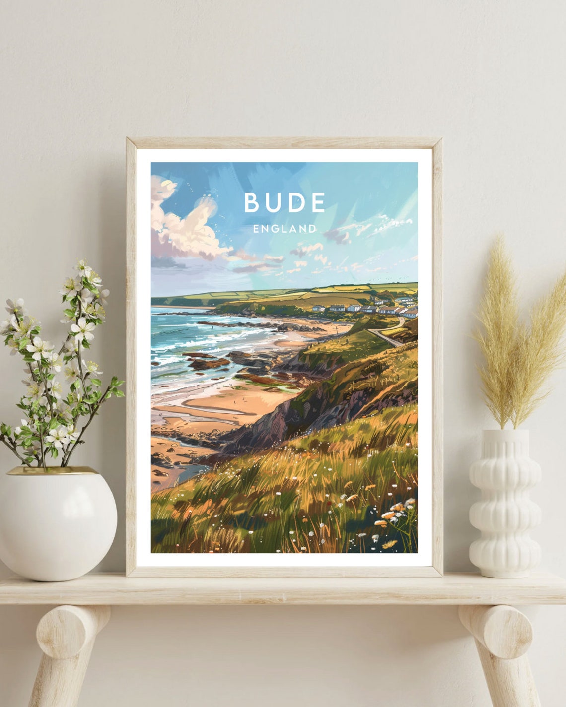 Bude England Rugged Coast Cliffs Sandy Beach Wild Seaside Poster - Image 4