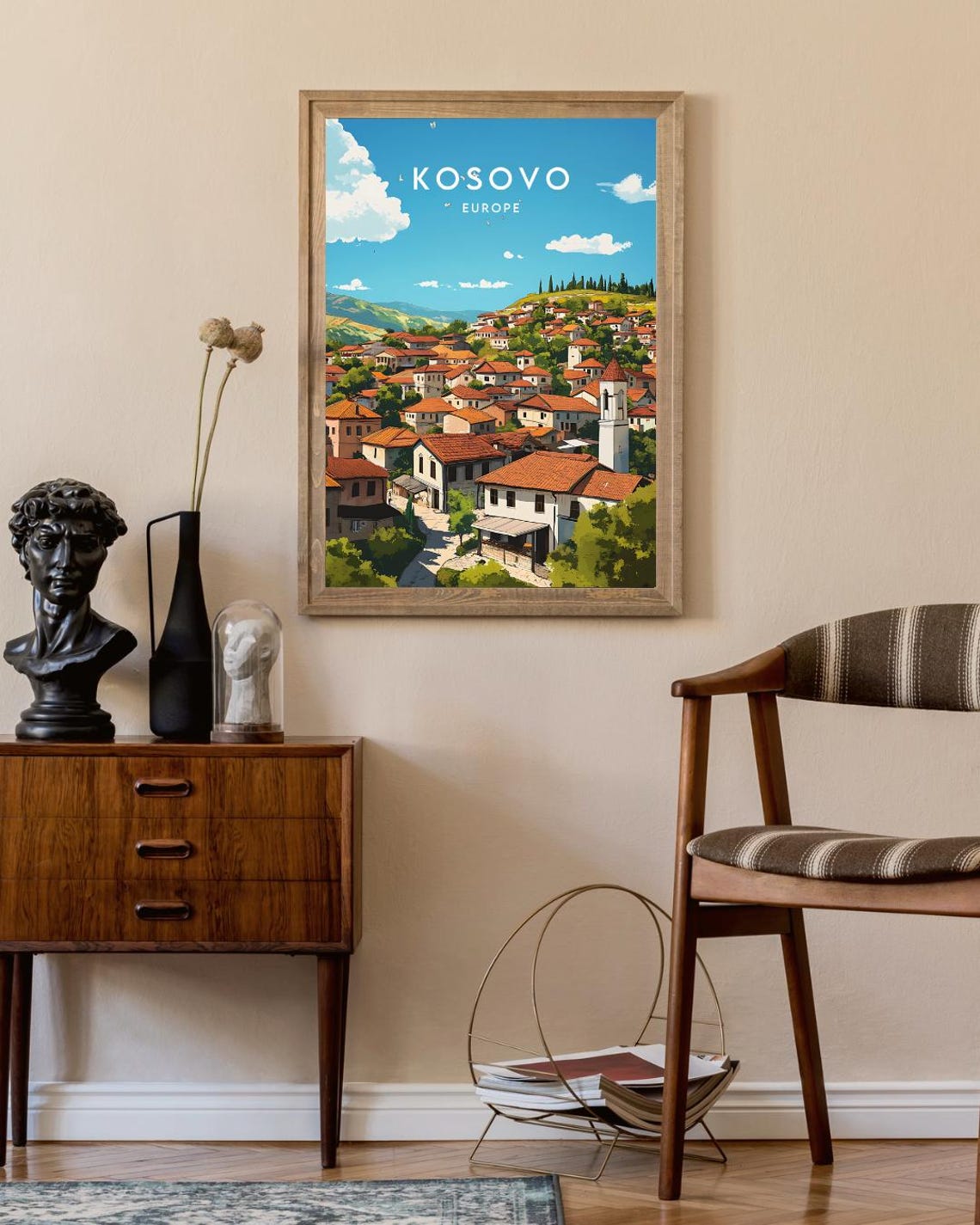 Kosovo Travel Print Europe Europe Poster Kosovo Poster Travel Wall Art Kosovo Print Kosovo Europe Pristina Wall Art Pristina Print - Image 2