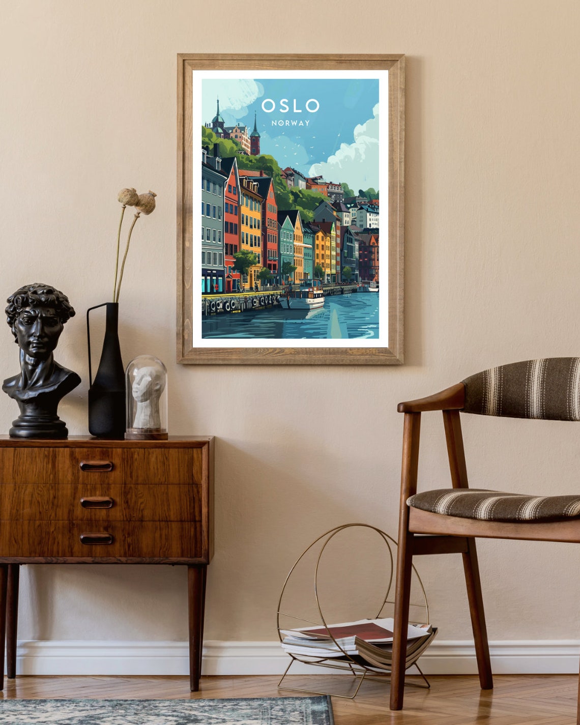 Oslo Travel Print Norway Oslo Poster Norway Poster Travel Wall Art Norway Print Poster Norway Europe Oslo Scandinavia - Image 2